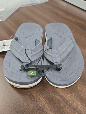 George Size 7 Grey and White Foam Thong Style Flip Flop Sandal